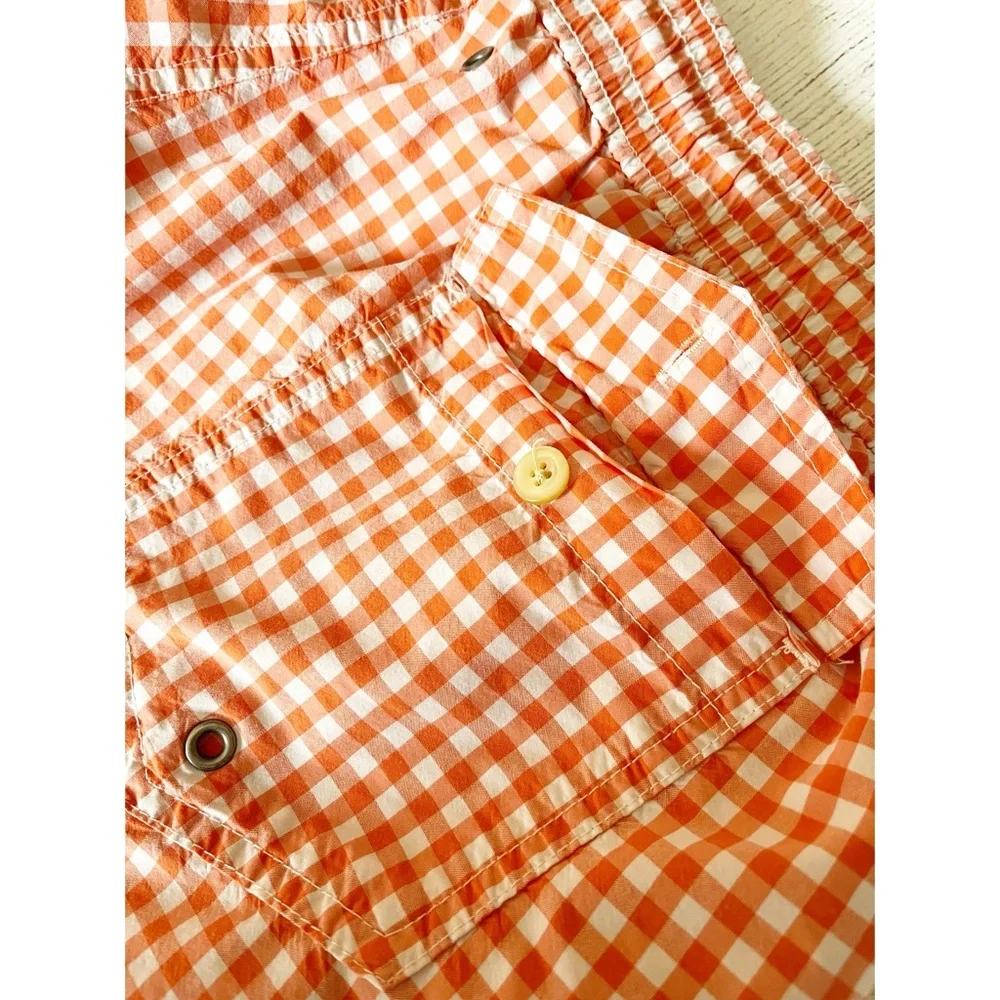 Polo RL orange gingham swim trunks sz XXL